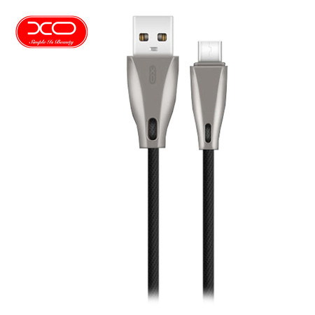 XO สายชาร์จ NB25 Zinc Alloy Fabric Braided Type-C - Black