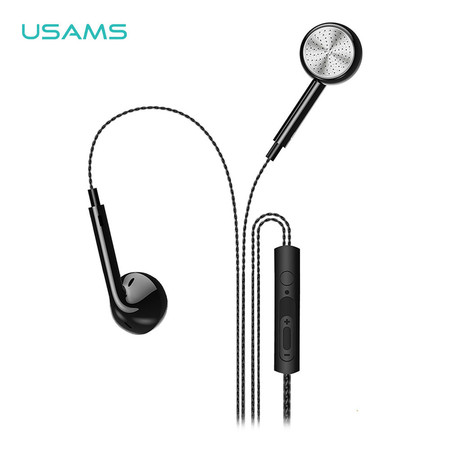 หูฟังพร้อมไมโครโฟน USAMS รุ่น EP-20 (Flat Perfume Earphone) - Black