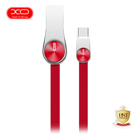 XO สายชาร์จ Type-C รุ่น NB20 Grain Zinc Alloy Data Cable - Red