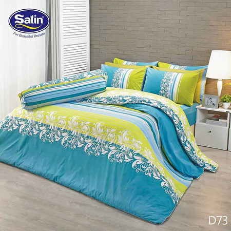 Satin ผ้านวม + ผ้าปูที่นอน ลาย D73 5 ฟุต