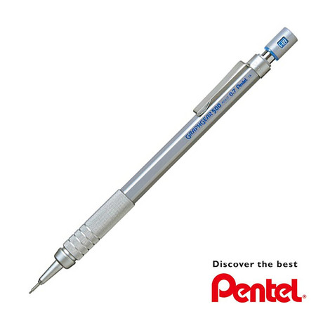 Pentel ดินสอกดเขียนแบบ GraphGear 500 ด้ามสีเงิน