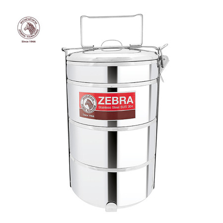 Zebra ปิ่นโตบัดดี้ 14 ซม. 3 ชั้น แถมชั้นเครื่องเคียง