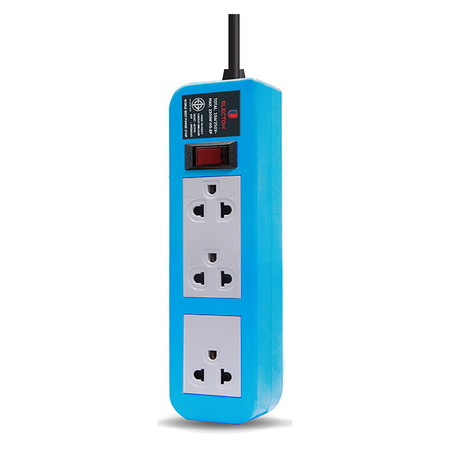 ELECTON ชุดสายพ่วง ปลั๊กไฟ คุณภาพ A มอก. 3 เต้า 5 เมตร 10A รุ่น EP-A3105 สีฟ้า