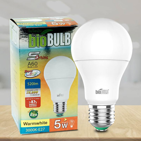 Bio Bulb LED S-Series ขั้ว E27-5 วัตต์ แสงวอร์มไวท์