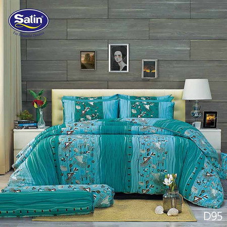 Satin ผ้านวม + ผ้าปูที่นอน ลาย D95 6 ฟุต
