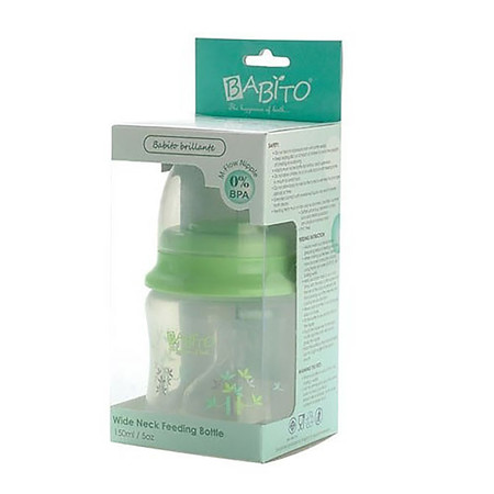 BABITO ขวดนมชนิดคอกว้างขนาด 5 ออนซ์ BPA-FREE แพ็กคู่