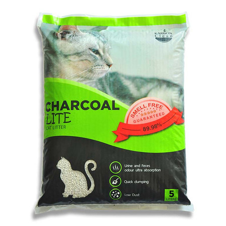 Charcoal Sand Lite ทรายแมว สีเขียว ขนาด 5 ลิตร