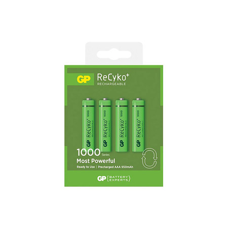 GP ถ่านชาร์จ รุ่น ReCyko + 1000 Series 950 mAh AAA 4 ก้อน