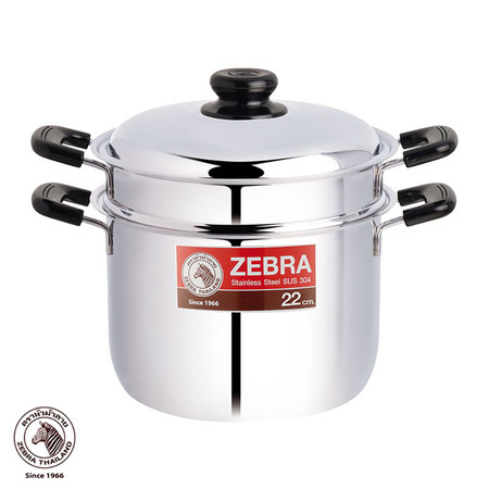 Zebra หม้อหุงต้ม Worthy 22 พร้อมชั้นนึ่ง