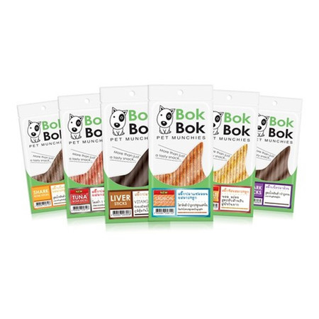 Bok Bok เซ็ทสติ๊ก 50 กรัม คละรส 12 ถุง (แซลมอน, ทูน่า, ตับ, เนื้อล้วน, เนื้อปลาผสมกระดูก)
