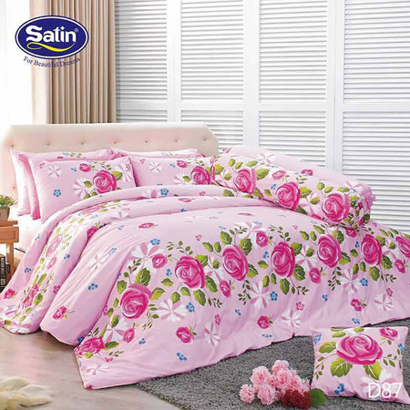 Satin ผ้าปูที่นอน ลาย D87 5 ฟุต