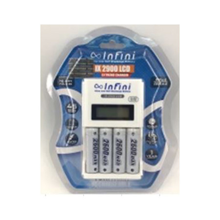 Infini แท่นชาร์จ + ถ่านชาร์จ รุ่น IX2900 + AA2600 แพ็ก 4