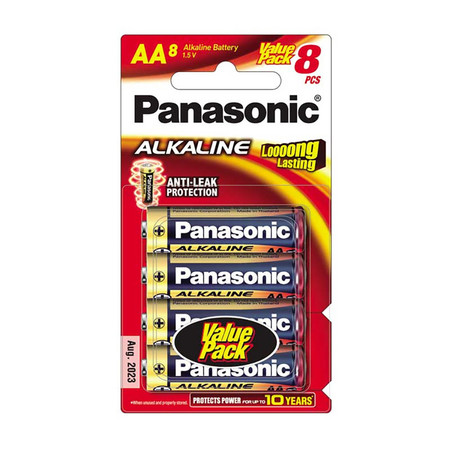Panasonic ถ่านอัลคาไลน์ รุ่น LR6T/8B AA (8 ก้อน)