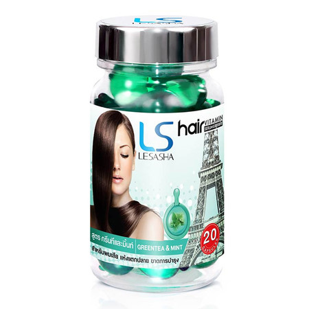 Lesasha(1แถม1)Hair Vitamin Green Tea n Mint 20Caps