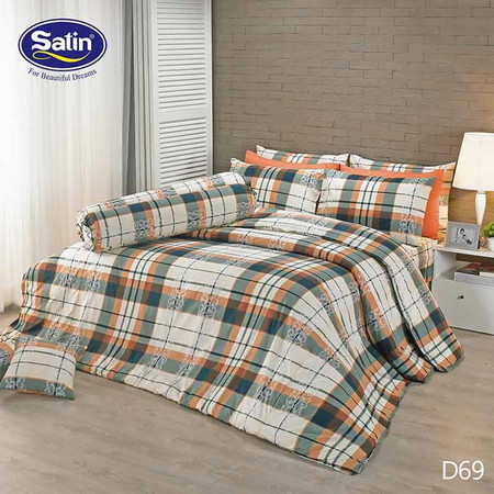 Satin ผ้าปูที่นอน ลาย D69 5 ฟุต