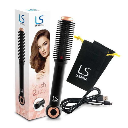 Lesasha แปรงหวีผมไฟฟ้า ไร้สาย BRUSH 2 GO ฟรีถุงผ้า