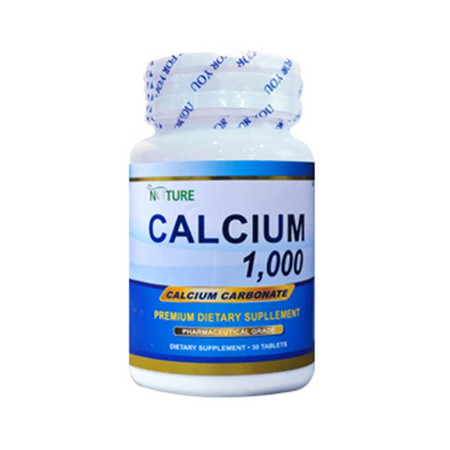 The Nature Calcium 1,000 แคลเซียม คาร์บอเนต เสริมสร้างความแข็งแรงให้กระดูก บรรจุ 30 เม็ด