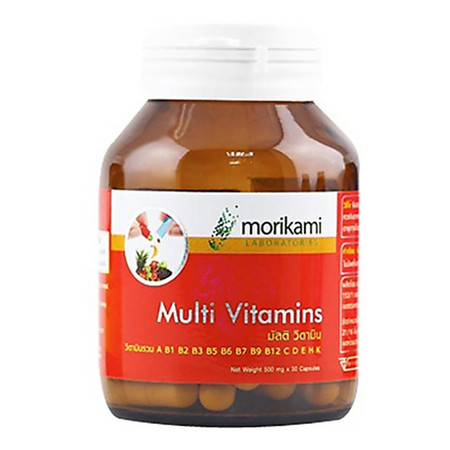 Morikami Multi Vitamins 500 มก. วิตามินรวม 500 มก. บรรจุ 30 แคปซูล
