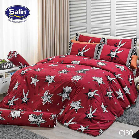 Satin Junior ผ้าปูที่นอน ลาย C130 6 ฟุต