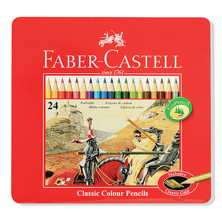 Faber Castell 24 Classic Colour Pencils in Metal Tin Box