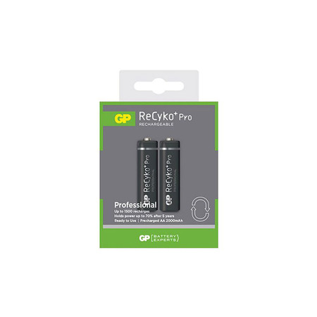 GP ถ่านชาร์จ รุ่น ReCyko + Professional 2000 mAh AA 2 ก้อน