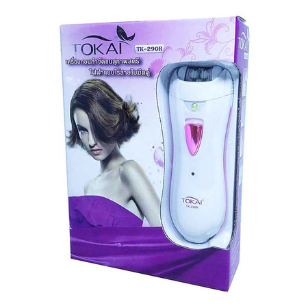 Tokai ครื่องกำจัดขนสุภาพสตรี แบบพกพาไร้สาย TK-290R สีขาว-ชมพู