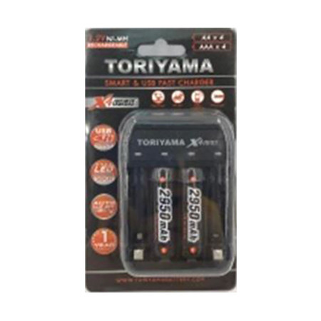 Toriyama แท่นชาร์จ + ถ่านชาร์จ รุ่น AA2950 แพ็ก 2