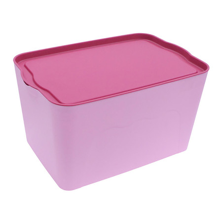 Q Line กล่องพลาสติก-สีชมพู PL-002 (3 ชิ้น)