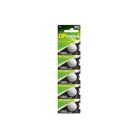 GP ถ่านเม็ดกระดุม รุ่น Lithium Button Cell no.2032 5 ก้อน