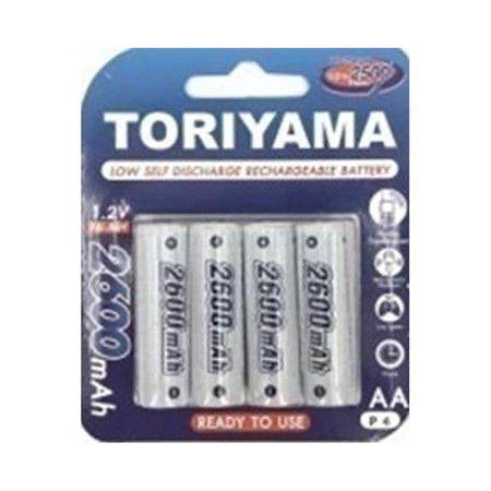 Toriyama ถ่านชาร์จ รุ่น AA2600 แพ็ก 4