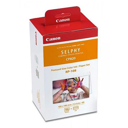 CANON RP108 IN FOR SELPHY กระดาษพิมพ์พร้อมหมึกสำหรับ SELPHY PHOTO PRINTER (CP 820/CP 910 เท่านั้น) ขนาด 4x6 นิ้ว จำนวน 108 แผ่น