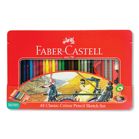 Faber Castell 48 Classic Colour Pencils in Metal Tin Box