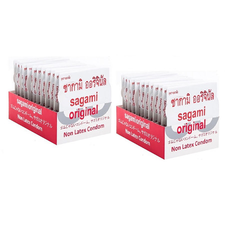 Sagami ถุงยางอนามัย แพ็กคู่ 0.02 มม. ไซส์ M นำเข้าจากประเทศญี่ปุ่น - 24 ชิ้น
