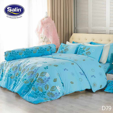Satin ผ้านวม + ผ้าปูที่นอน ลาย D79 5 ฟุต