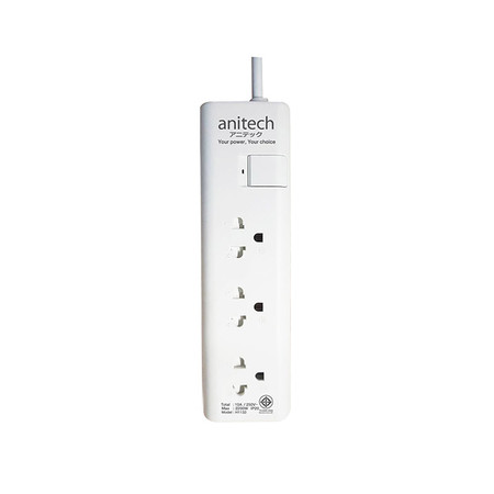 Anitech ปลั๊กไฟ มอก. 3 ช่อง 1 สวิตช์ สายยาว 3 ม. รุ่น H1133 สีขาว