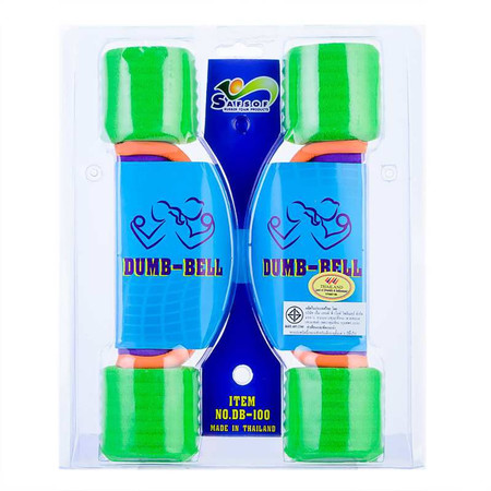 Thai Sports ดัมเบลหุ้มโฟม มีสายคล้อง น้ำหนัก 1 กก. สีเขียว รหัสสินค้า E5HDB100N