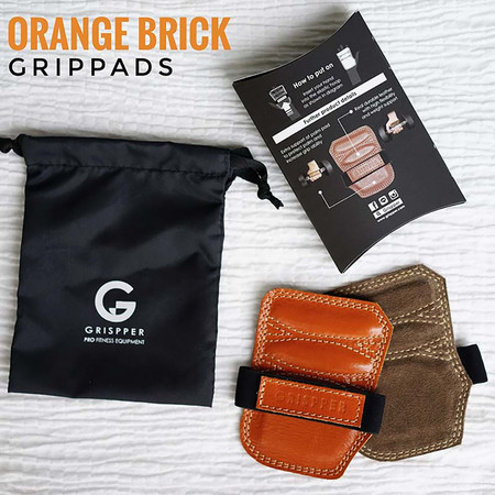 Grispper แผ่นรองฝ่ามือหนังแท้ สำหรับผู้หญิง ฟรีไซส์ สีส้ม