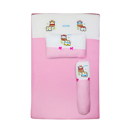NATUR ที่นอนฟองน้ำผ้าขนหนู 22 x 36 x 2.5 นิ้ว สีชมพู