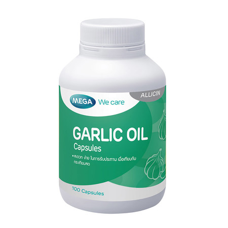 Mega We Care GARLIC OIL 0.625 มก. สารสกัดจากกระเทียม บรรจุ 100 แคปซูล