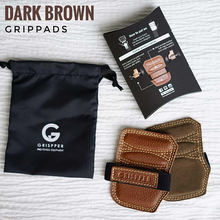 Grispper แผ่นรองฝ่ามือหนังแท้ สำหรับผู้หญิง ฟรีไซส์ สีน้ำตาลเข้ม