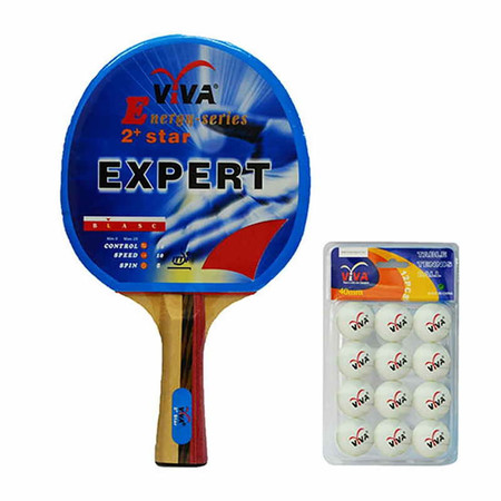 VIVA เซ็ต ไม้เทเบิลเทนนิส รุ่น 2 ดาว 1 อัน และลูกเทเบิลเทนนิส 40 มม. 1 แพ็ก