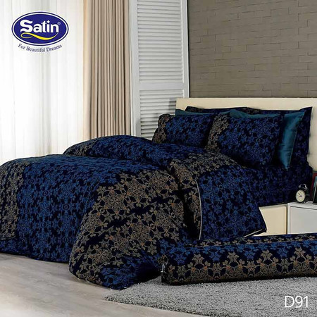 Satin ผ้าปูที่นอน ลาย D91 5 ฟุต