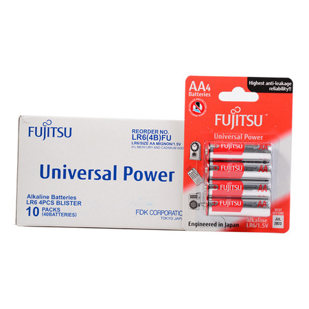 Fujitsu ถ่านอัลคาไลน์ Universal รุ่น LR6(4B)FU Size AA 1.5V Box 4x10