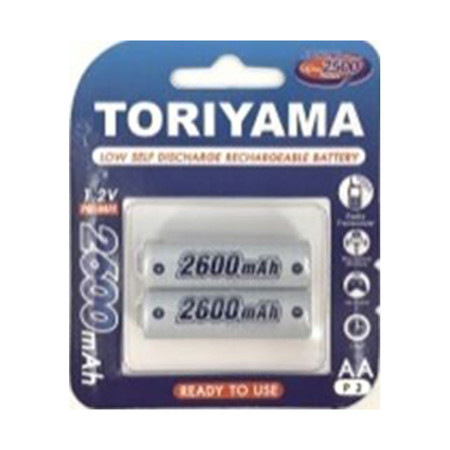 Toriyama ถ่านชาร์จ รุ่น AA2600 แพ็ก 2