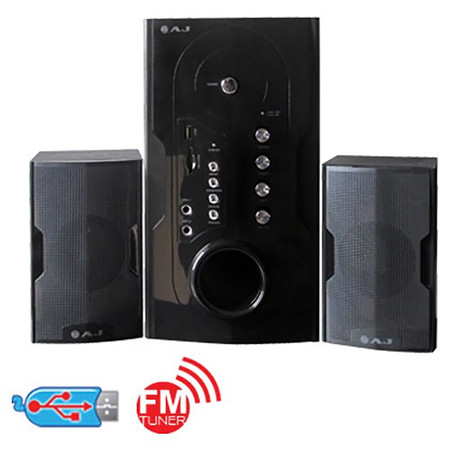 AJ ชุดลำโพง กำลังขับ:1800W 2.1 CH รุ่น AJ-955FM สีดำ