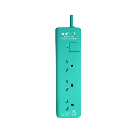 Anitech ปลั๊กไฟ มอก. 3 ช่อง 1 สวิตช์ สายยาว 3 ม. รุ่น H1133 สีเขียว