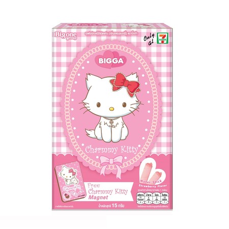 บิ๊กก้าเวเฟอร์สตรอเบอร์รี่จำหน่ายพร้อม Magnet ชาร์มมี่คิตตี้ 15 กรัม