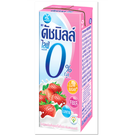 ดัชมิลล์ไลฟ์พลัส นมเปรี้ยวUHTกลิ่นสตรอเบอรี่ 180 มิลลิลิตร