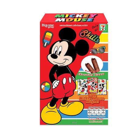 บิ๊กก้าเวเฟอร์รสช็อกโกแลตจำหน่ายพร้อม Magnetมิกกี้ 15 กรัม