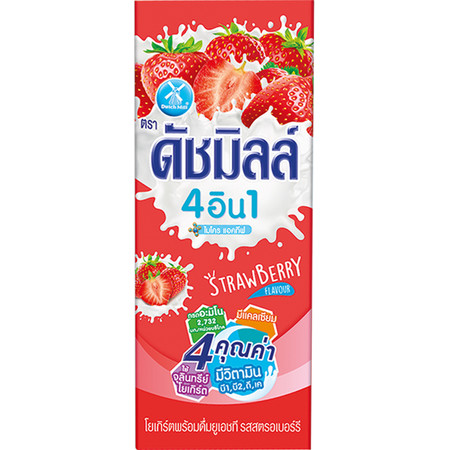 ดัชมิลล์นมเปรี้ยว UHT สตรอฯ เดี่ยว 180